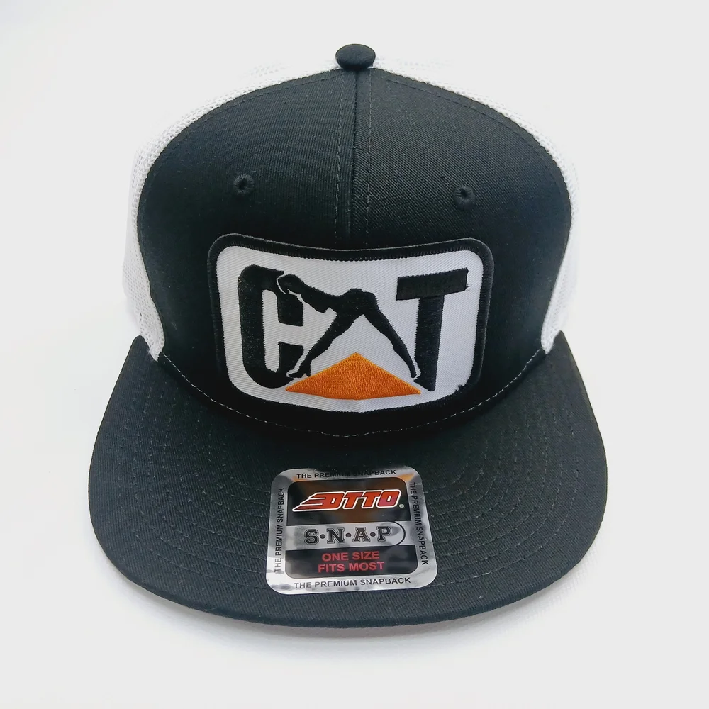 Caterpillar Black and White Snapback Cap